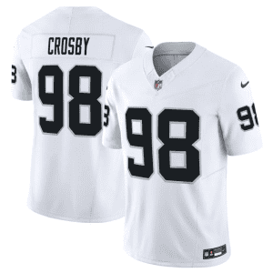 Las Vegas Raiders #98 Maxx Crosby White 2023 F.U.S.E Vapor Untouchable Stitched Jersey