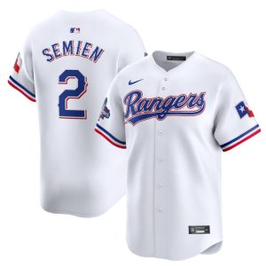Texas Rangers #2 Marcus Semien White 2023 World Series Champions Stitched Jersey