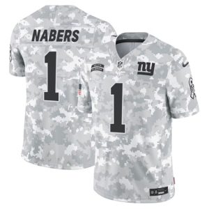 New York Giants #1 Malik Nabers 2024 F.U.S.E Arctic Camo Salute To Service Limited Stitched Jersey