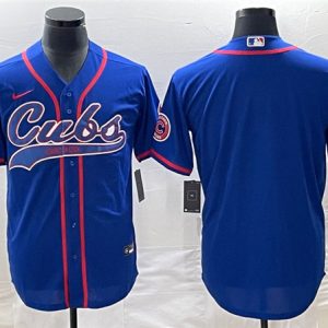 Chicago Cubs Blank Royal Cool Base Stitched Jersey
