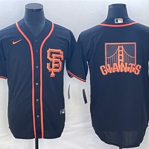 San Francisco Giants Black Team Big Logo Cool Base Stitched Jersey