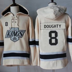 Kings #8 Drew Doughty Cream Sawyer Hooded Sweatshirt Stitched Jersey