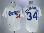 Los Angeles Dodgers #34 Fernando Valenzuela White 1981 Throwback Stitched Jersey