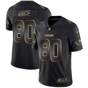 San Francisco 49ers #80 Jerry Rice 2019 Black Gold Edition Stitched Jersey