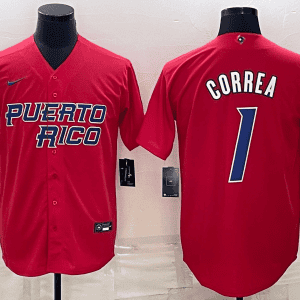 Puerto Rico #1 Carlos Correa 2023 Red World Classic Stitched Jersey