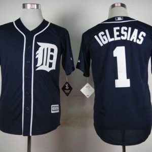 Tigers #1 Jose Iglesias Navy Blue Cool Base Stitched Jersey