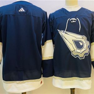 Edmonton Oilers Blank Navy White Stitched Jersey
