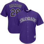 Colorado Rockies #28 Nolan Arenado "Nado" Purple Cool Base Stitched Jersey