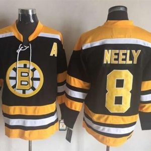 Bruins #8 Cam Neely Black Yellow CCM Throwback New Stitched Jersey