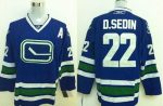 Canucks #22 Daniel Sedin Stitched Blue Third Jersey