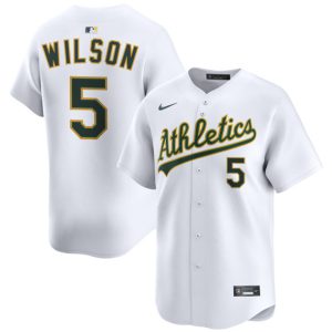 Oakland Athletics #5 Jacob Wilson White 2024 Home Limited Stitched Jersey