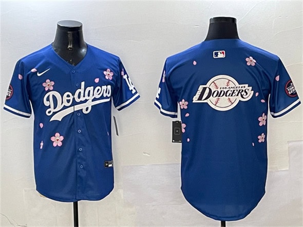 Los Angeles Dodgers Team Big Logo Royal 2025 Tokyo Series Limited Stitched Jersey