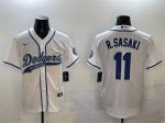 Los Angeles Dodgers #11 Roki Sasaki White With Patch Cool Base Stitched Jersey