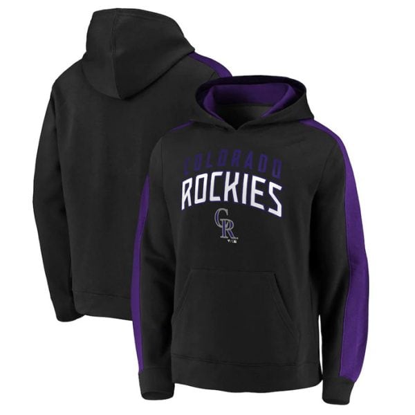 Colorado Rockies Black Game Time Arch Pullover Hoodie Pullover Hoodie