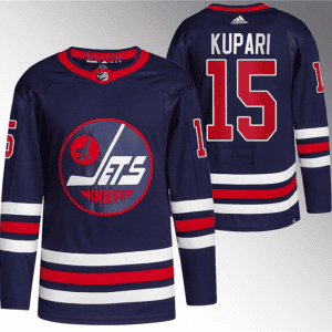 Winnipeg Jets #15 Rasmus Kupari 2021 22 Navy Stitched Jersey