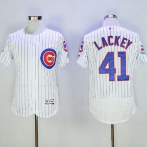 Cubs #41 John Lackey White Flexbase Authentic Collection Stitched Jersey