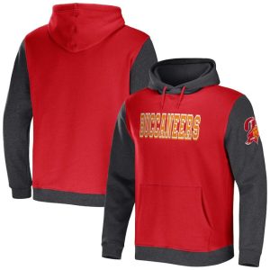 Tampa Bay Buccaneers X Darius Rucker Collection Red Charcoal Colorblock Pullover Hoodie