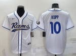 Los Angeles Rams #10 Cooper Kupp White With Patch Cool Base Stitched Baseball Jersey