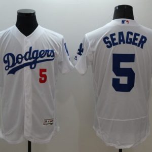 Dodgers #5 Corey Seager White Flexbase Authentic Collection Stitched Jersey