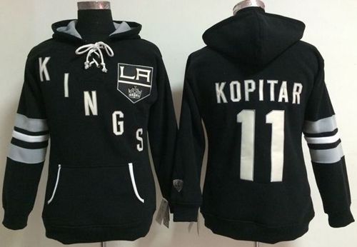 Los Angeles Kings #11 Anze Kopitar Black Old Time Heidi NHL Hoodie