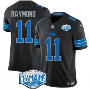 Detroit Lions #11 Kalif Raymond Black 2024 NFC North Champions F.U.S.E. Vapor Limited Stitched Jersey