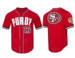 San Francisco 49ers #13 Brock Purdy Pro Standard Mesh Button-Up Stitched Jersey