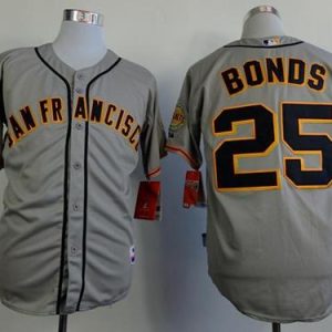 Giants #25 Barry Bonds Grey Road Cool Base Stitched Jersey