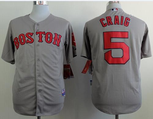 Red Sox #5 Allen Craig Grey Cool Base Stitched Jersey