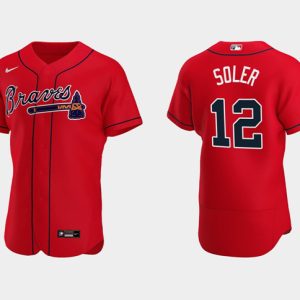 Atlanta Braves #12 Jorge Soler 2021 Red World Series Champions Flex Base Stitched Jersey