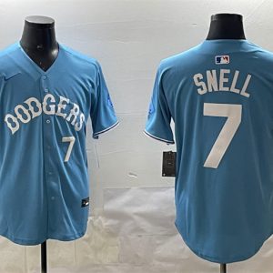 Los Angeles Dodgers #7 Blake Snell Light Blue Limited Stitched Jersey