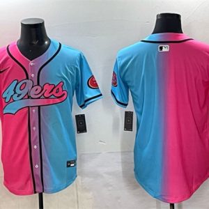 San Francisco 49ers Blank Pink Blue Limited Stitched Jersey