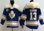 Maple Leafs #13 Mats Sundin Blue Sawyer Hooded Sweatshirt Stitched Jersey