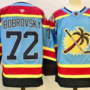 Florida Panthers #72 Sergei Bobrovsky Blue 2024-25 Reverse Retro Stitched Jersey