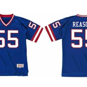 New York Giants #55 Gary Reasons Blue Stitched Jersey