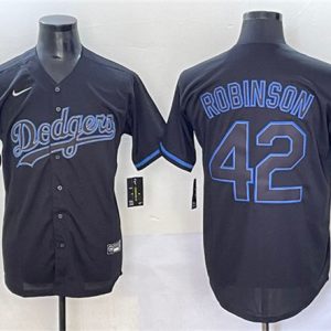 Los Angeles Dodgers #42 Jackie Robinson Black Fashion Stitched Jersey