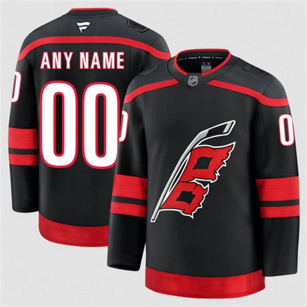 Carolina Hurricanes Custom Black 2024-25 Home Stitched Jersey