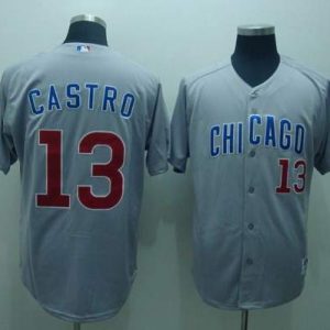 Cubs #13 Starlin Castro Stitched Grey Jersey
