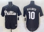 Philadelphia Phillies #10 J.T. Realmuto Black Lights Out Limited Stitched Jersey