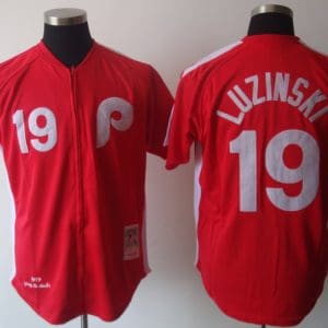Mitchell And Ness Phillies #19 Greg Luzinski Red Stitched Jersey