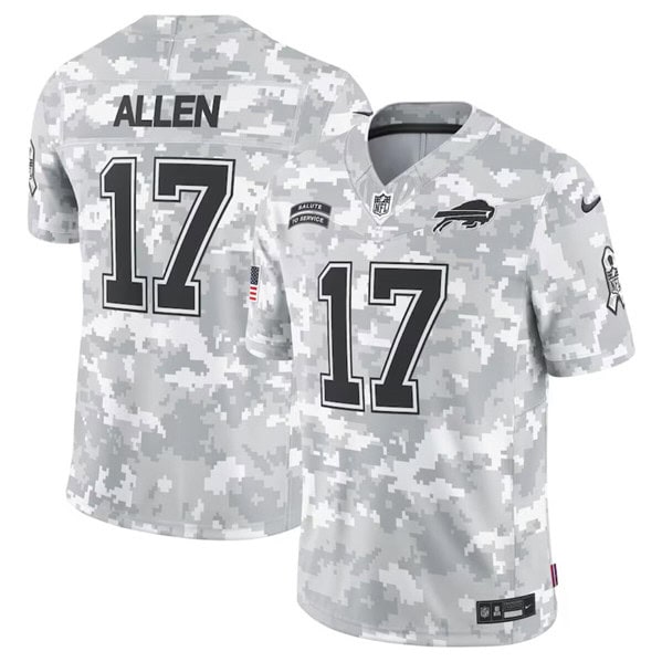 Buffalo Bills #17 Josh Allen Arctic Camo 2024 F.U.S.E. Salute To Service Limited Stitched Jersey