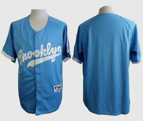 Dodgers Blank Light Blue Cooperstown Stitched Jersey