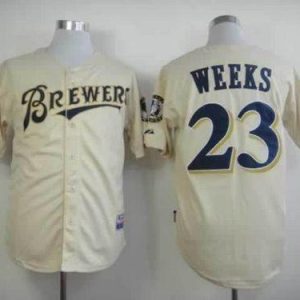 Brewers #23 Rickie Weeks Cream YOUniform Cool Base Stitched Jersey
