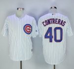 Cubs #40 Willson Contreras White Strip New Cool Base Stitched Jersey