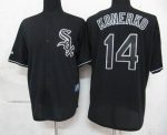 White Sox #14 Paul Konerko Black Fashion Stitched Jersey
