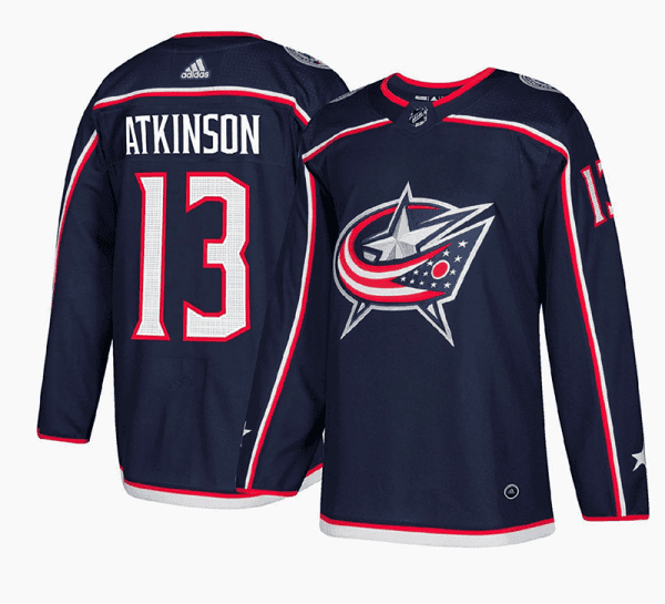 Columbus Blue Jackets #13 Cam Atkinson Navy Stitched Jersey