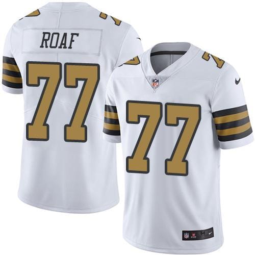 Saints #77 Willie Roaf White Stitched Limited Rush Nike Jersey