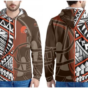 Cleveland Browns Brown Orange White Pullover Hoodie