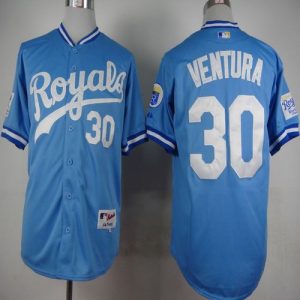 Royals #30 Yordano Ventura Light Blue 1985 Turn Back The Clock Stitched Jersey