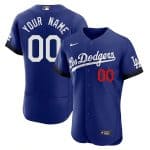 Los Angeles Dodgers Customized Custom Royal 2021 City Connect Flex Base Stitched Jersey