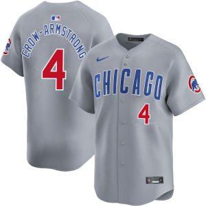 Chicago Cubs #4 Pete Crow-Armstrong Gray Limited Stitched Jersey